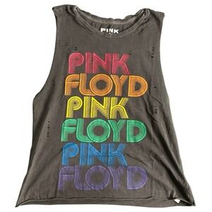 Pink Floyd Tank Top Womens Extra Small Lucky Brand Thrashed Trashed Distressed